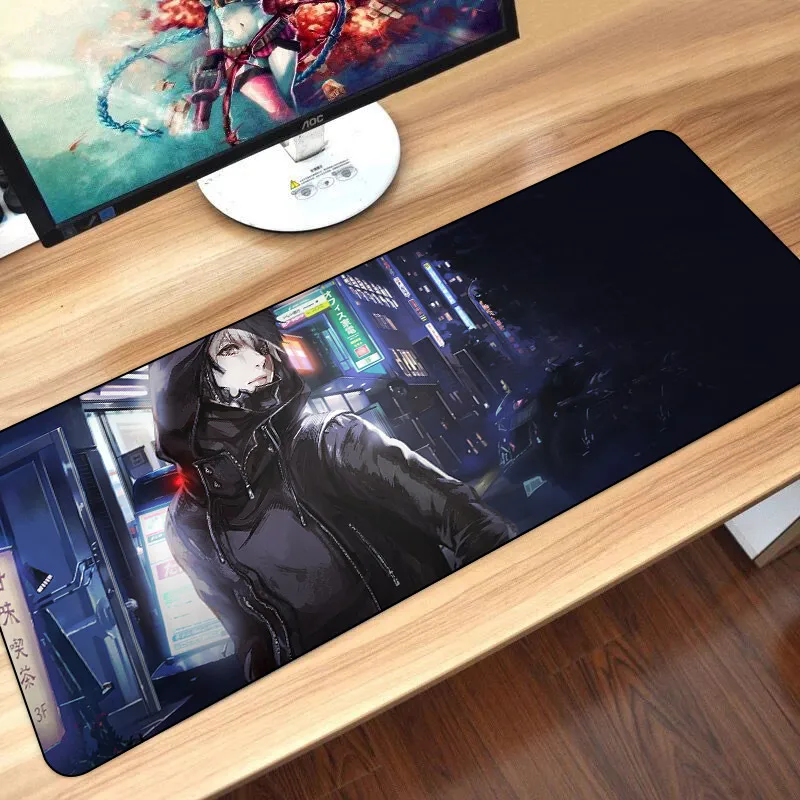 Игровой геймерский коврик для мыши с изображением Токийского вурдалака XXL 80x30 см резиновый очень большой Противоскользящий коврик для компьютерной мыши для офиса