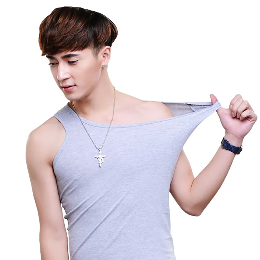 Белая майка без рукавов Мужская сетчатая повседневная для фитнеса эстетическая