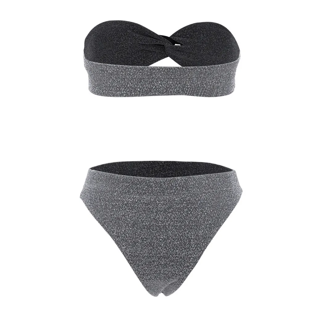 Женский однотонный комплект бикини купальник топ труба 2019 купальный костюм