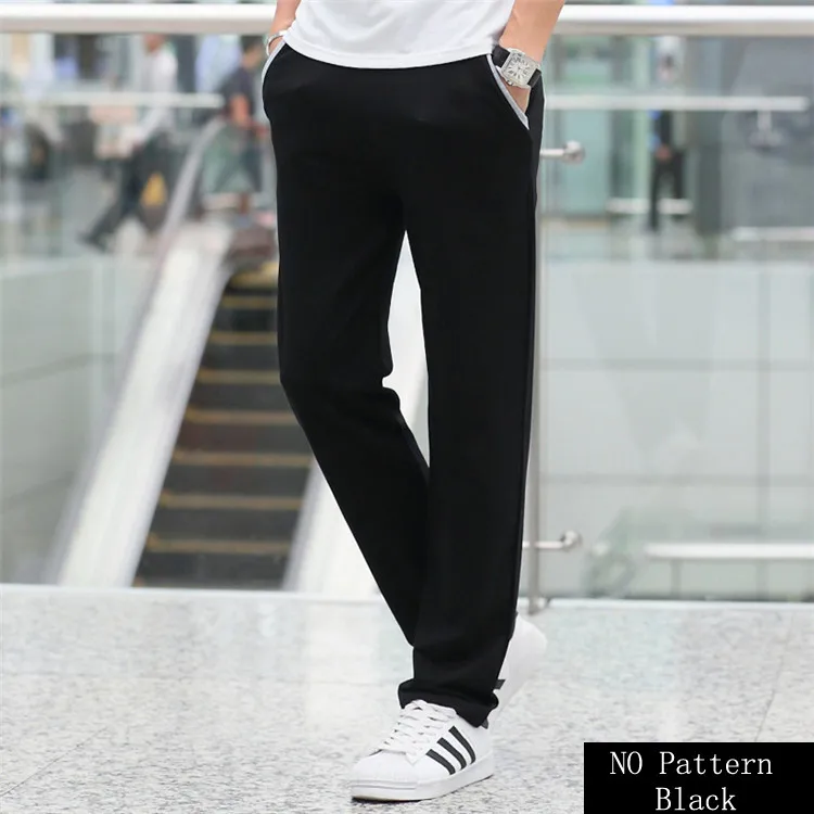 NO pattern Black Мужские шаровары, узкие брюки, спортивные повседневные спортивные штаны, Гарун, Прямые хлопковые узкие брюки, большие размеры, wo мужские брюки - Цвет: NO pattern Black