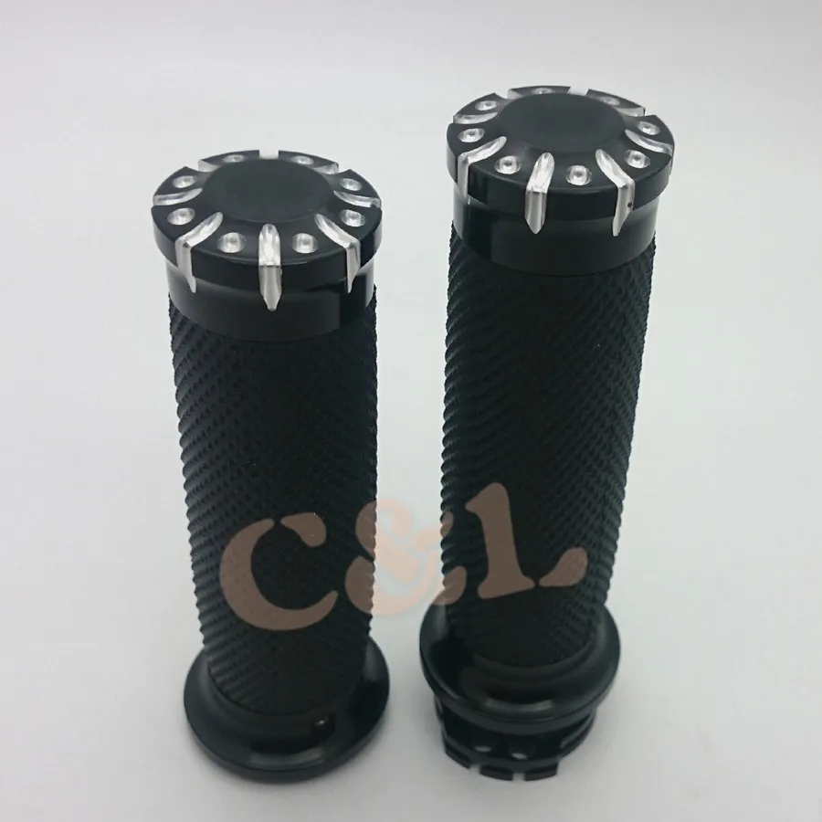 Черные алюминиевые кромкорезные ручки для мотоцикла 1 дюйм 25 мм Harley Sportster Touring Dyna