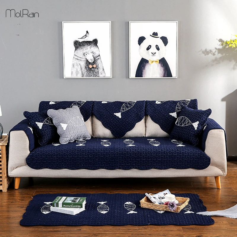 Мытая вышитая Рыбка чехол для дивана гостиной универсальные чехлы секционные