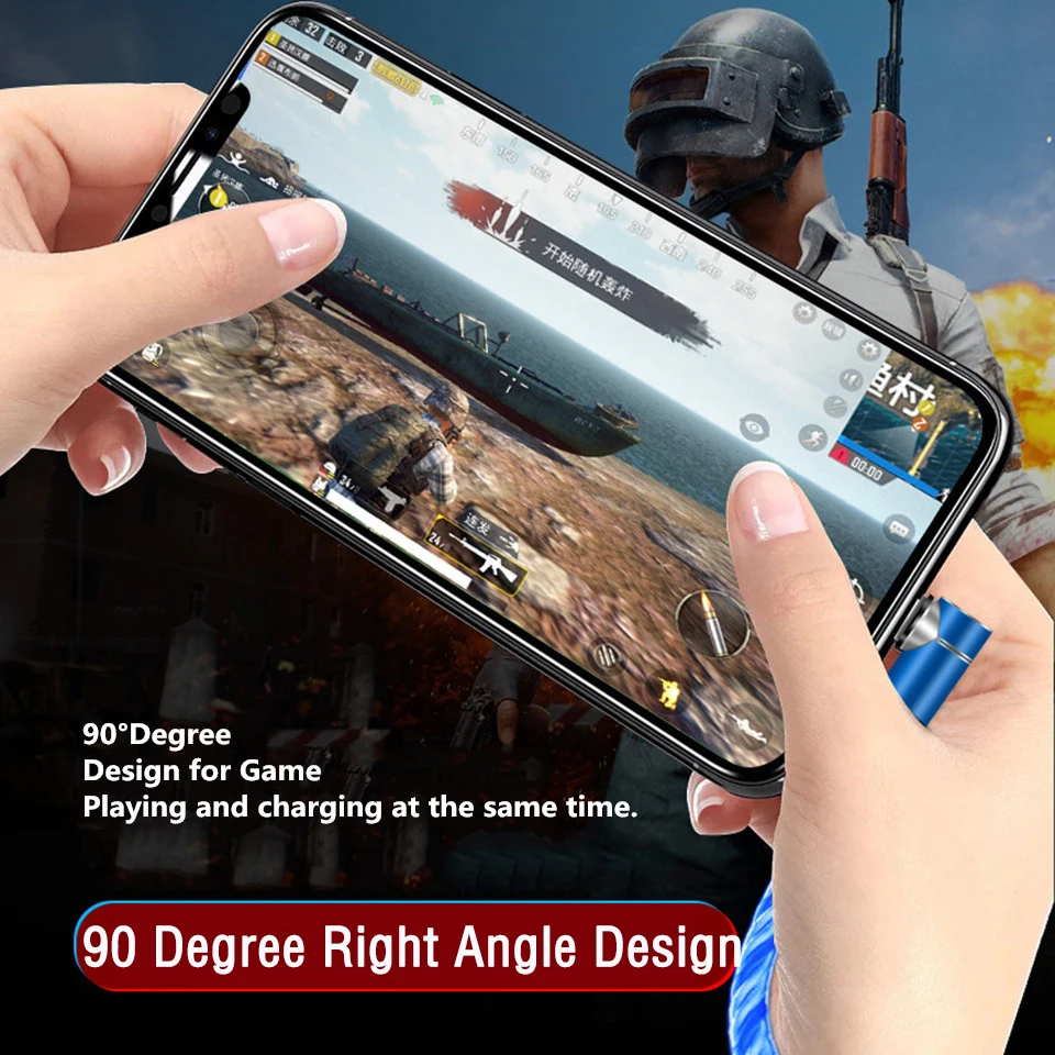 90 градусов светодиодный люминесцентный светящийся usb-кабель type-C Магнитный для