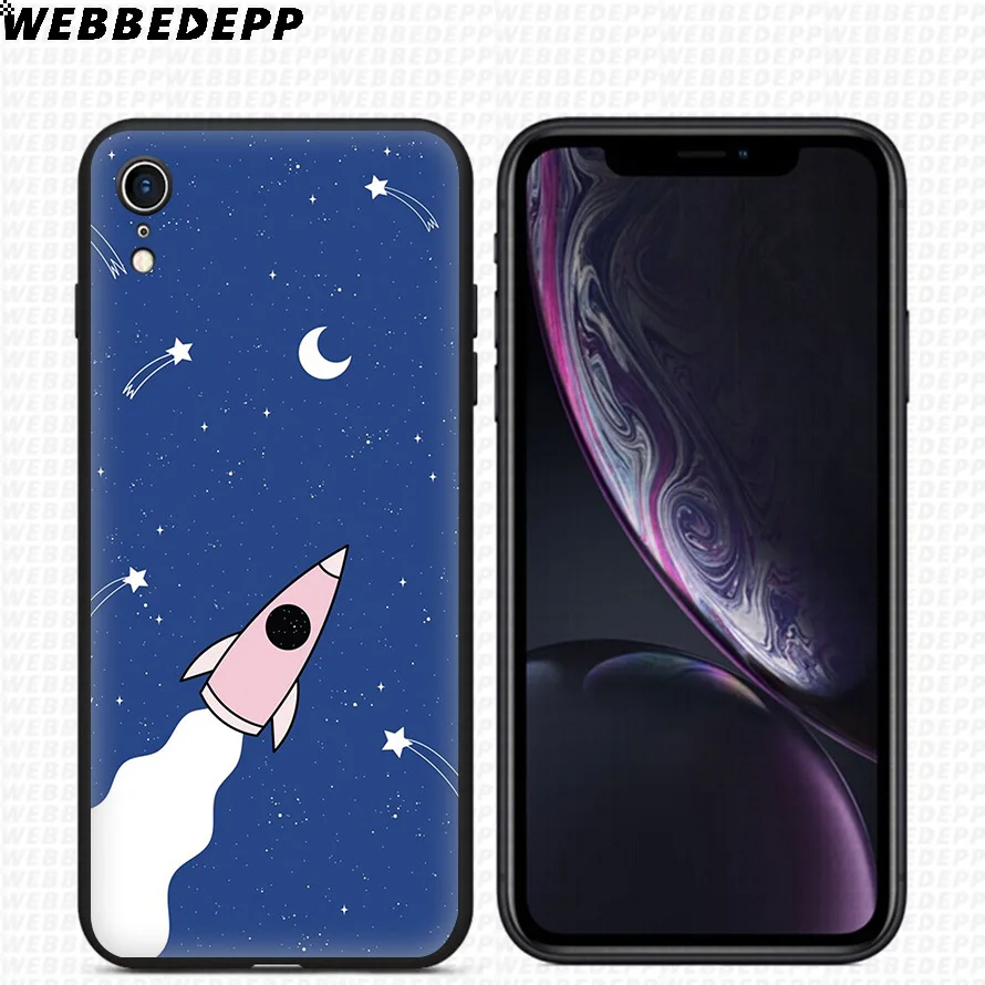 WEBBEDEPP Rocket Man космическая луна мягкий силиконовый чехол для iPhone 11 Pro Xr Xs Max X или 10 8 7