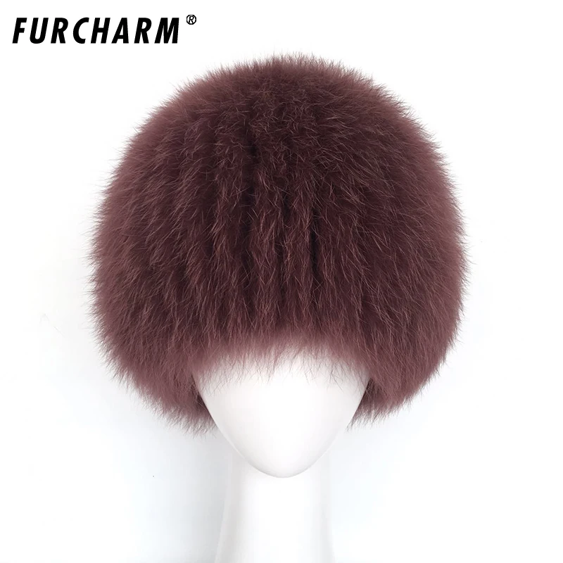 Брендовая Новая роскошная женская шапка FURCHARM из лисьего меха зимние женские