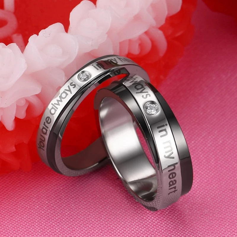 Кольца DOYUBO из нержавеющей стали с гравировкой You are always in my love для пар модные