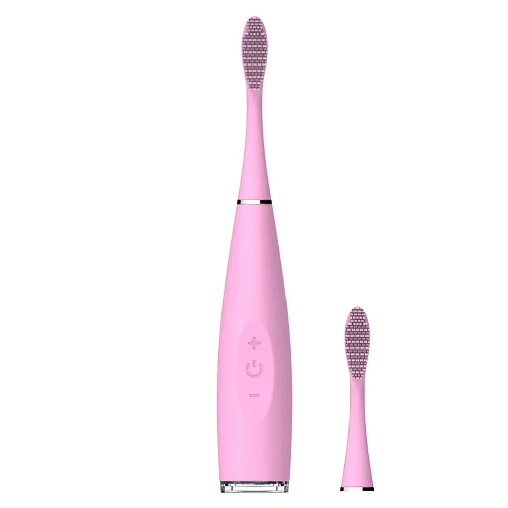 pink1 Горячая силиконовая перезаряжаемая электрическая зубная щетка звуковая зарядка через usb зубная щетка Водонепроницаемая Глубокая чистка отбеливание зубов - Цвет: pink1