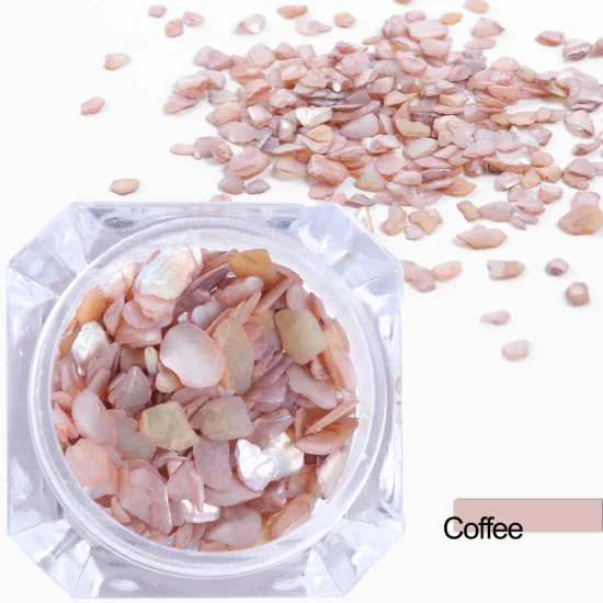 Coffee 1 коробка Смешанные 3D неровные Ломтики украшения для ногтей градиентные камни блестки оболочки дизайн блестки стразы маникюр TR733 - Цвет: Coffee