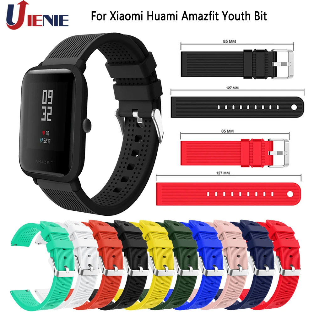20 мм ремешок для часов Xiaomi Huami Bip BIT PACE Lite Youth Band Smartwatch силиконовый браслет на