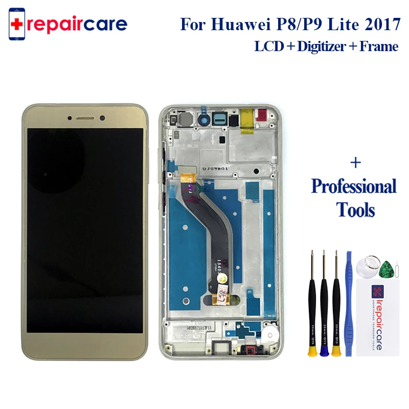 Быстрая доставка ЖК дисплей с рамкой для Huawei P8/P9 Lite 2017 экран в комплекте черный