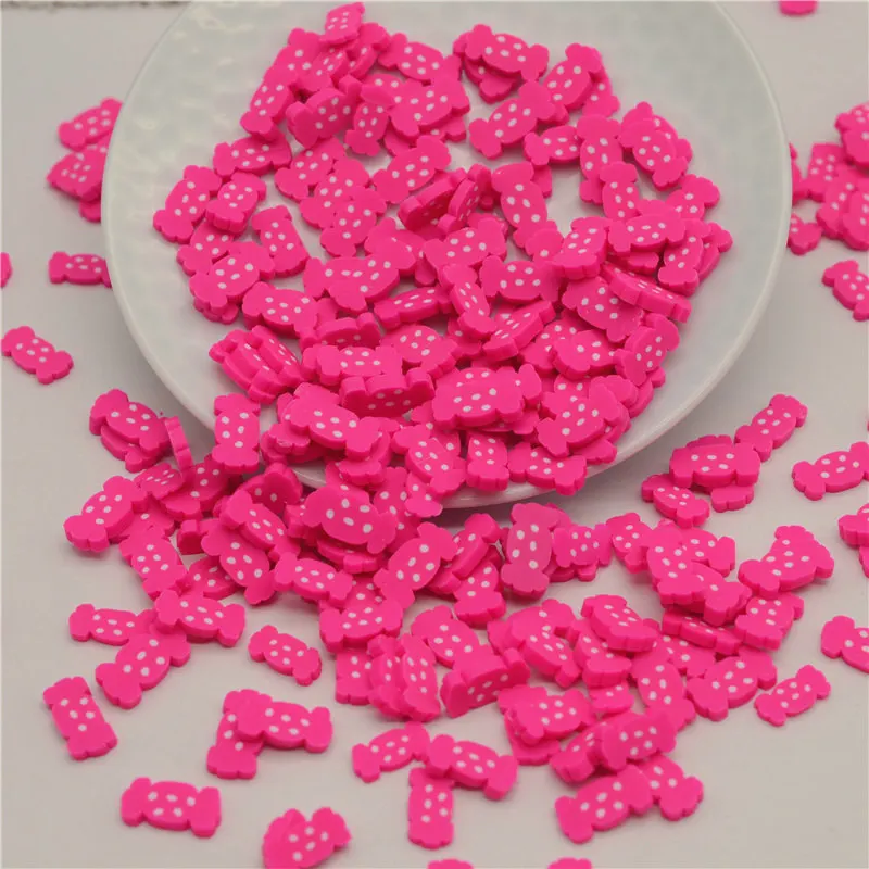 Candy pink 10mm 50 г/лот полимера Горячая Полимерная глина декоративная обсыпка Конфета Сделай Сам/присутствует/торт посыпка для ремесленничество, "сделай сам" - Цвет: Candy pink 10mm
