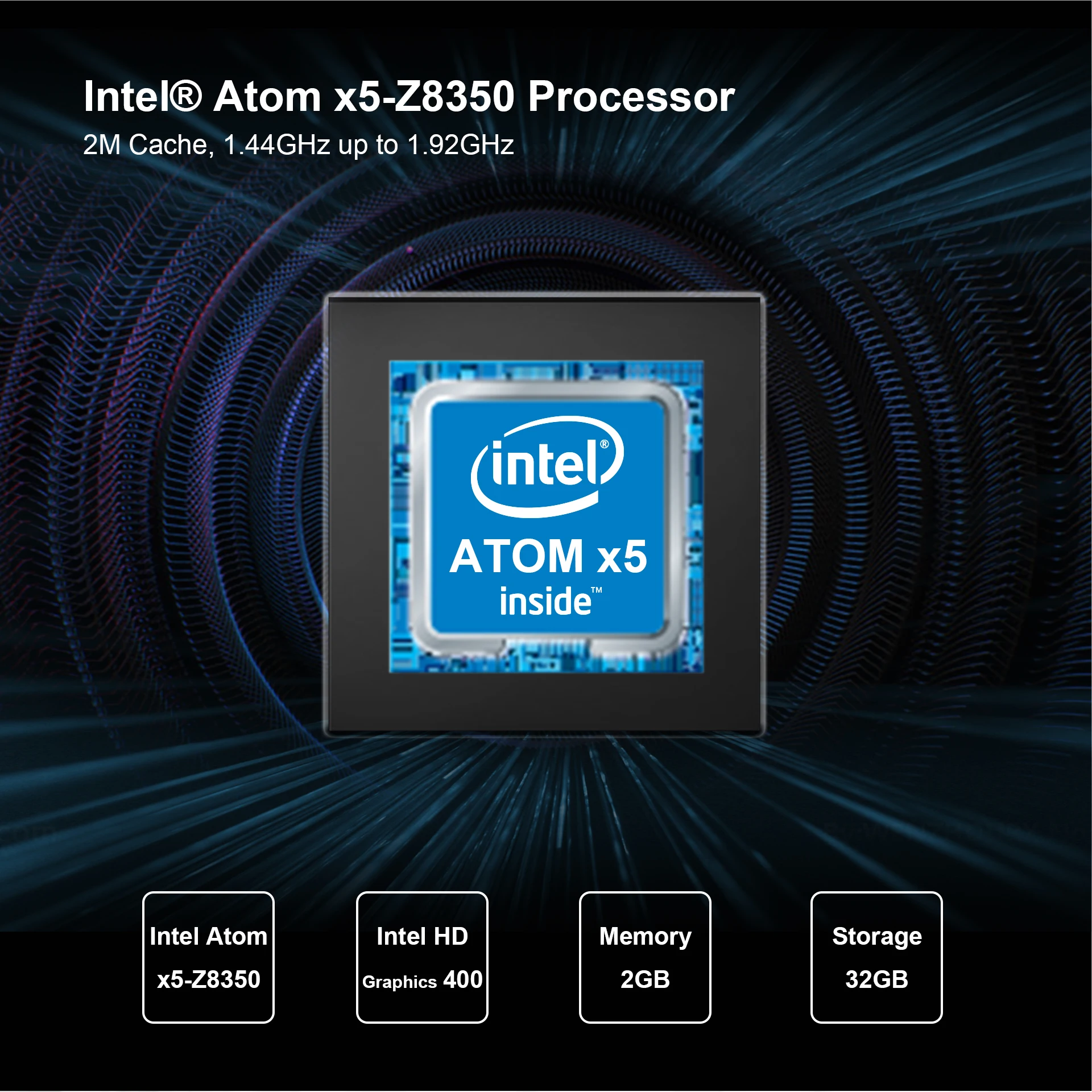 T7 II Мини ПК Windows 10 Intel Cherry Trail Z8350 1,92 ГГц Dual Core 2 Гб Оперативная память 32GB Встроенная память HDMI выход 2.4Gz WI-FI Bluetooth 4,0 USB3.0