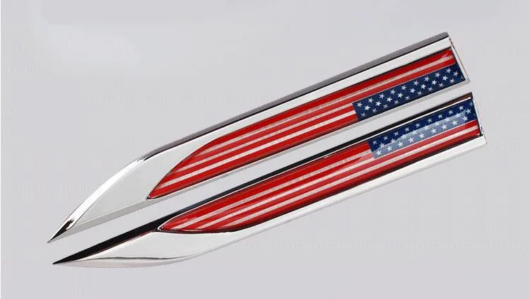 20 Pairs Chrome Metal America France Italy England Germany China Flag Car Fender Stickers Emblems Decorations Accessories | Автомобили и