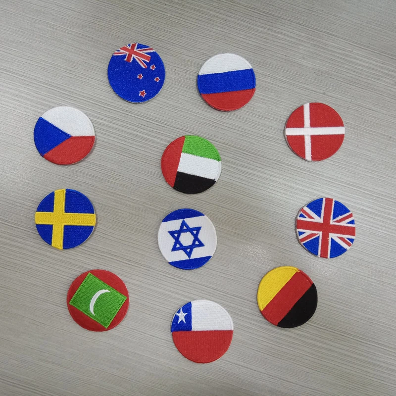 Круглые вышитые испанские нашивки с утюгом аппликация для вышивки одежды