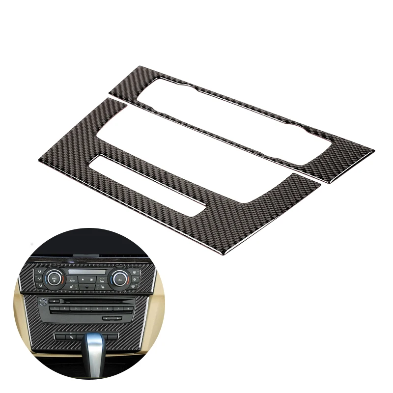 

Для BMW 3 серии E90 E92 E93 2005 - 2008 2009 2010 2011 углеродное волокно 2 шт. центральный контроль автомобиля панель CD Панель рамка Крышка