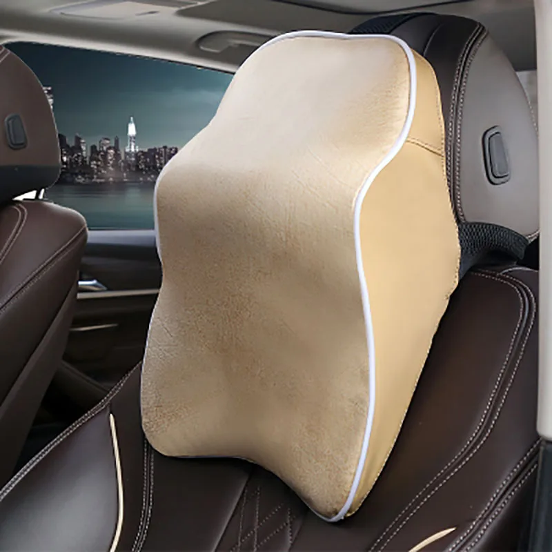 3D дышащий подголовник для автомобиля подушка шеи кожа авто защита отдыха сиденье