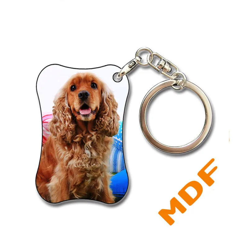 Сублимационная пустая деревянная цепочка для ключей из МДФ с термотрансферным