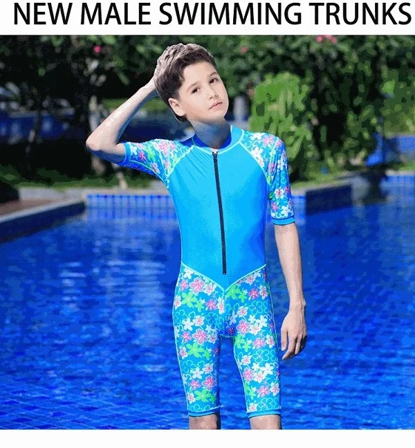 

Kids Rash Guard Short Sleeve Swimming Diving Suit Jumpsuit Professional Children Nylon Lycra Swimwear Anti-UV Quick-dry Wetsuit