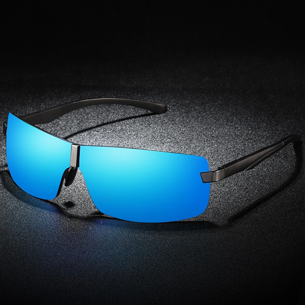 Солнцезащитные очки без оправы для мужчин и женщин поляризационные зеркальные