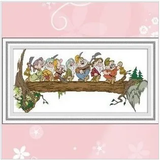 Заводской магазин Набор для вышивки крестиком семь гномов дерево Бесплатная