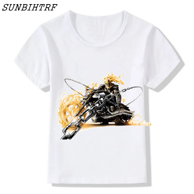 Дети Ghost Rider Прохладный Вдохновленный мультфильма модная футболка летние шорты