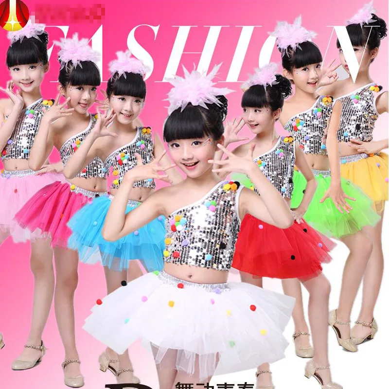 Платье с блестками для девочек Бальных и латиноамериканских танцев детское