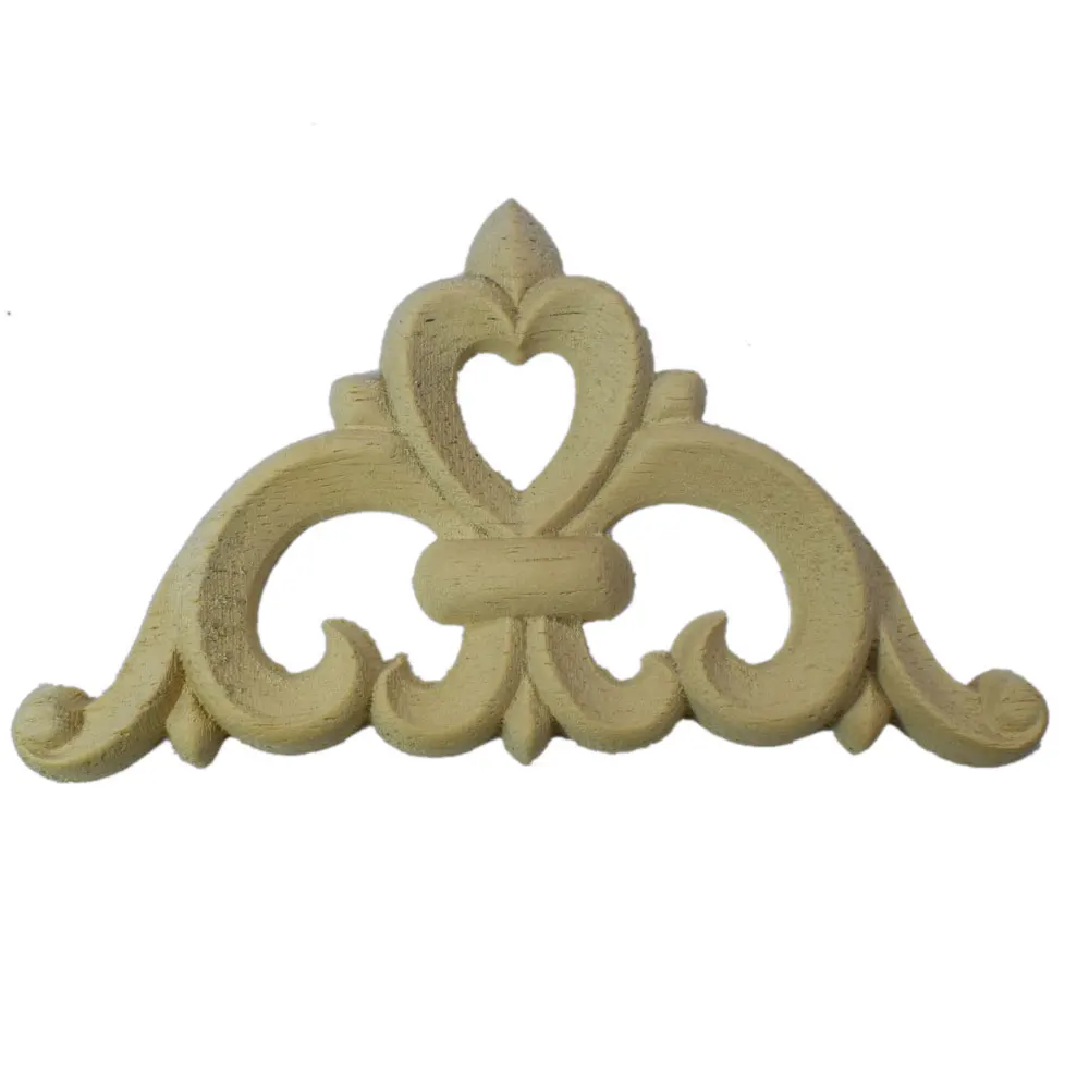 

Vintage Unpainted Wood Carved Corner Onlay Applique Frame for Home Furniture Wall Cabinet Door Decor Crafts