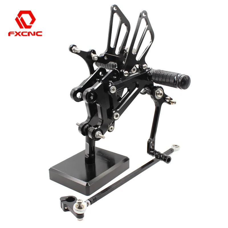 Fxcnc алюминиевый Регулируемые подножки для мотоцикла задний комплект ножная