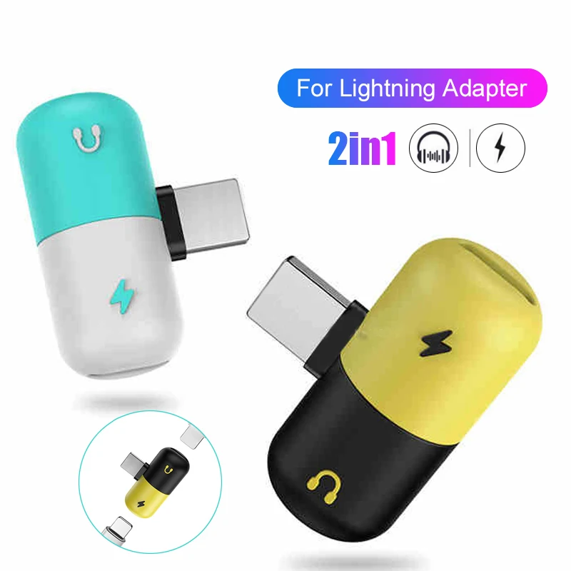 2 in 1 For Lightning Charging Audio Adapter iPhone 7 8 Plus Splitter Jack Headphone X Convertor | Мобильные телефоны и