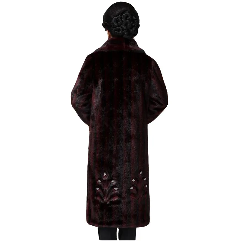 Женская Шуба из искусственного меха норки теплая шуба большого размера для