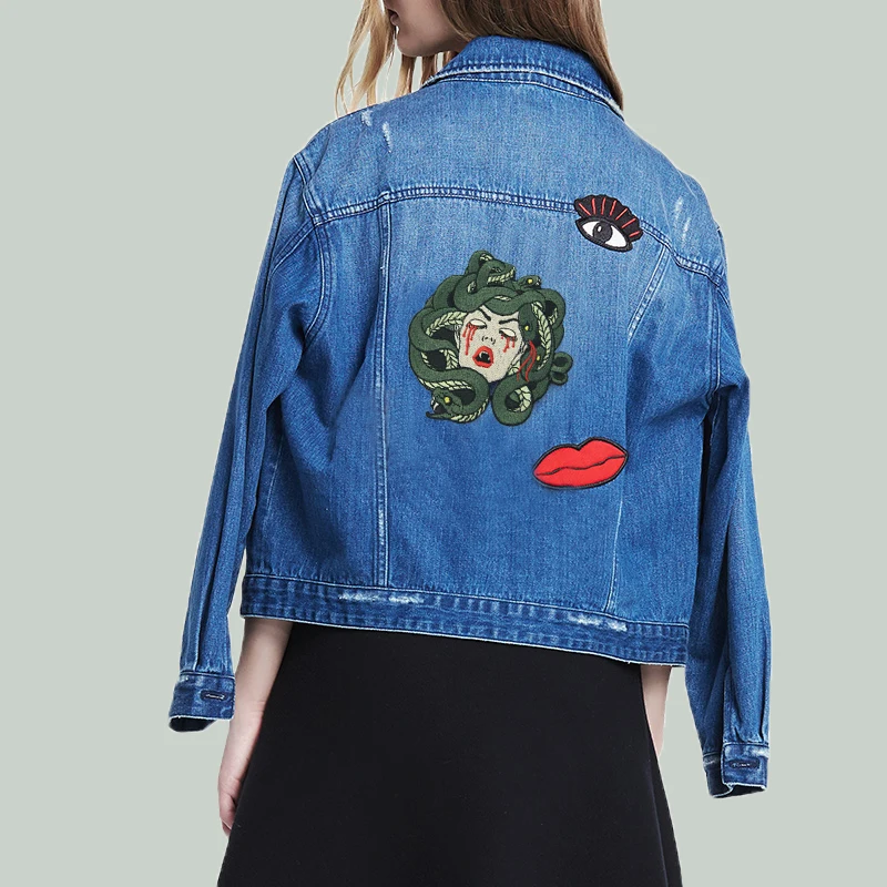 Embird патч вышитые утюжки на патчи пакет кровотечение Медуза ceo friendly Большие Патчи