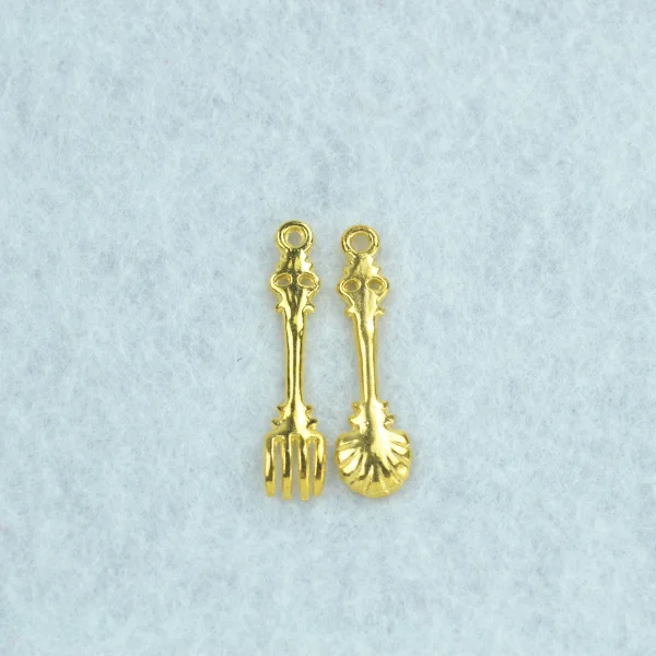 50*2 ⑤ пакет микс новых дизайнерских золотых металлических шармов ложка и вилка