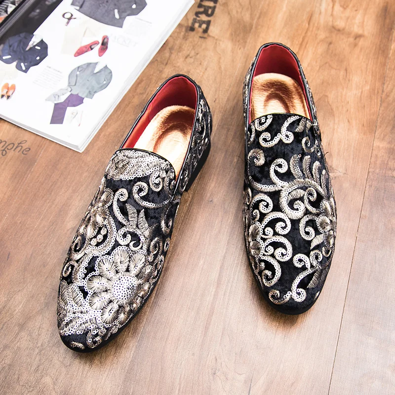 Мокасины мужские вельветовые с вышивкой летние | Обувь