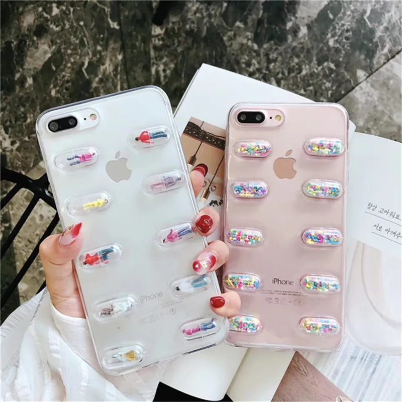 Cute Colorful Capsule Doll Phone Case For iPhone X 7 6 6S 8Plus Cartoon Clear TPU case XS MAX XR Fashion Back Cover |