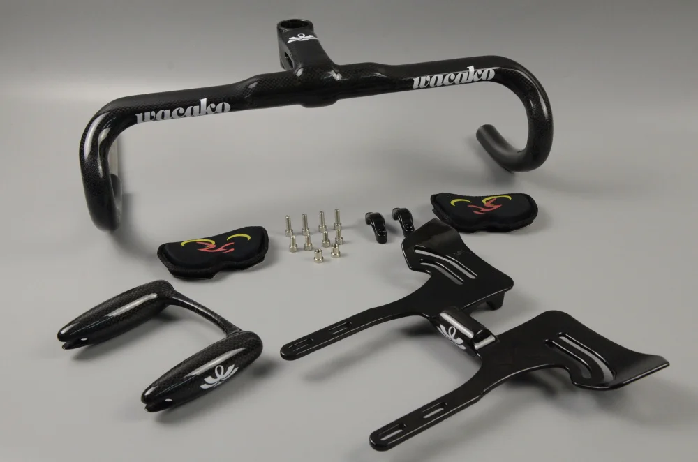 Дешево Внедорожный велосипед Wacako, полностью из углеродного волокна, интегрированный руль с стержнем 28,6 мм, углеродный руль для дороги, аксессуары, ...