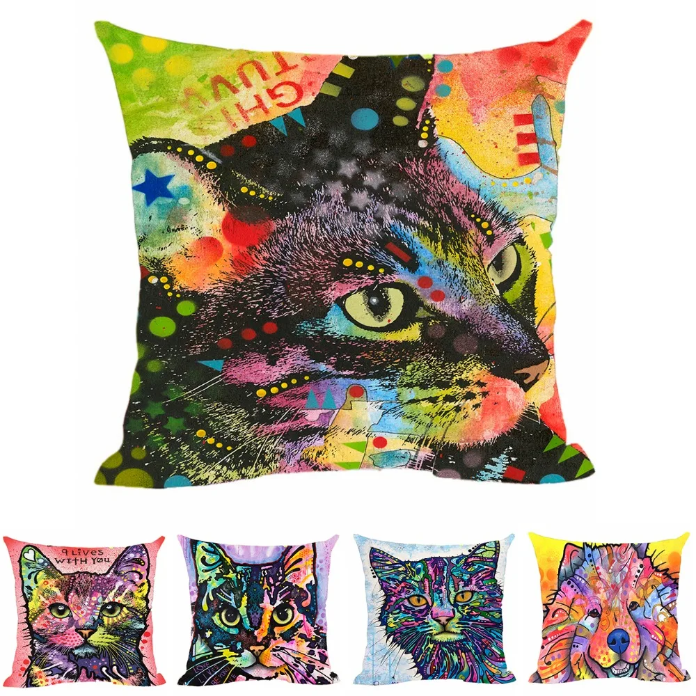 Пользовательские Цветные Чехлы для домашних кошек серии с изображением милых