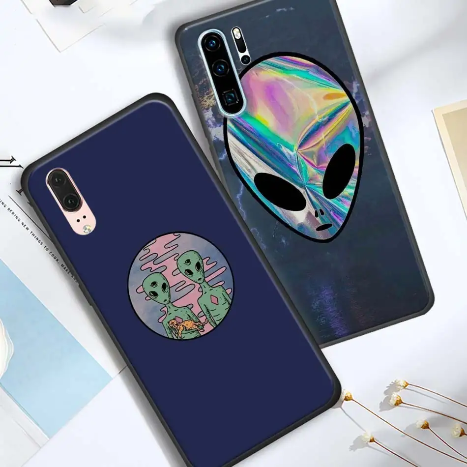 Милый черный чехол Alien Believe UFO ET для huawei P30 20 Pro P10 P20 P30 Lite mate 10 20 Lite P Smart Plus
