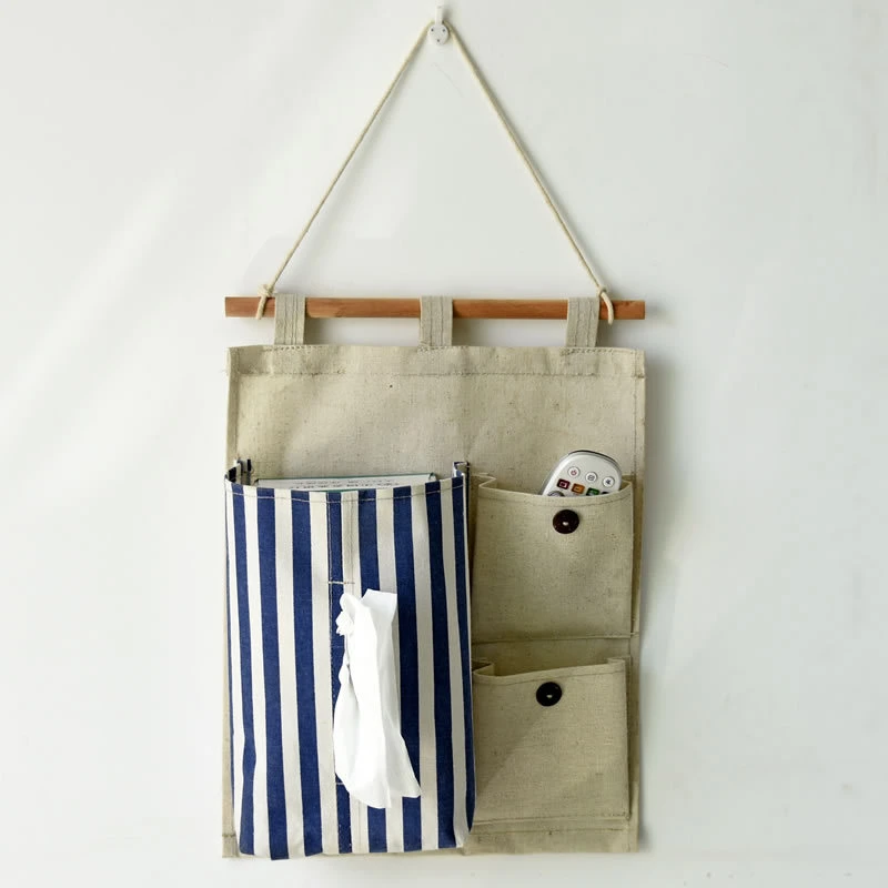 4 кармана Винтаж прекрасный Бумага Полотенца сумка для хранения хлопок белье