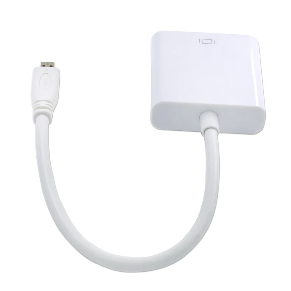 Milk White TISHRIC Micro HDMI к VGA Кабель-адаптер HDMI цифро-аналоговый аудио конвертер мужчин и женщин Displayport для проектора ПК - Цвет: Milk White