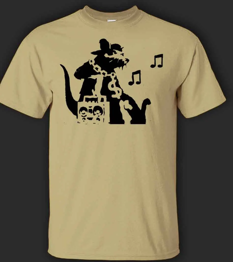 

Banksy Rat T-Shirt - Direct From Stockist 2019 Summer New Men Fashion Brands Short Sleeve Novetly Printed Summer Cool Tees Tops