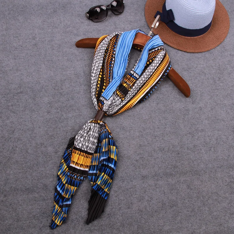 Высокое качество модный складной принт Женская весенне летняя длинная Узкая