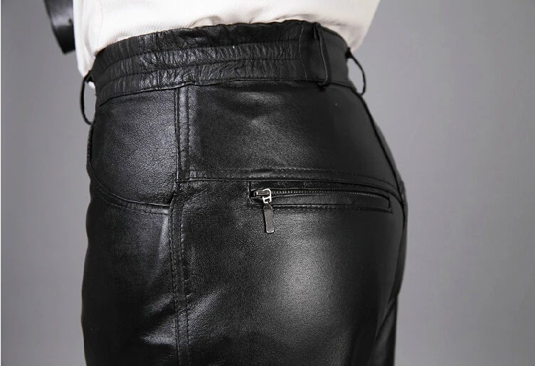 29 40 новые зимние мужские модные брюки из натуральной овечьей кожи тонкие теплые