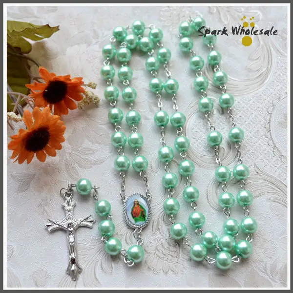 12 шт./лот Кристальный Розарий жемчужное ожерелье с розарием католическое святое