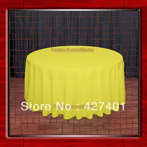 Горячая Распродажа 120 &quotR неоново-желтый г/м2 полиэстер скатерть для свадебных