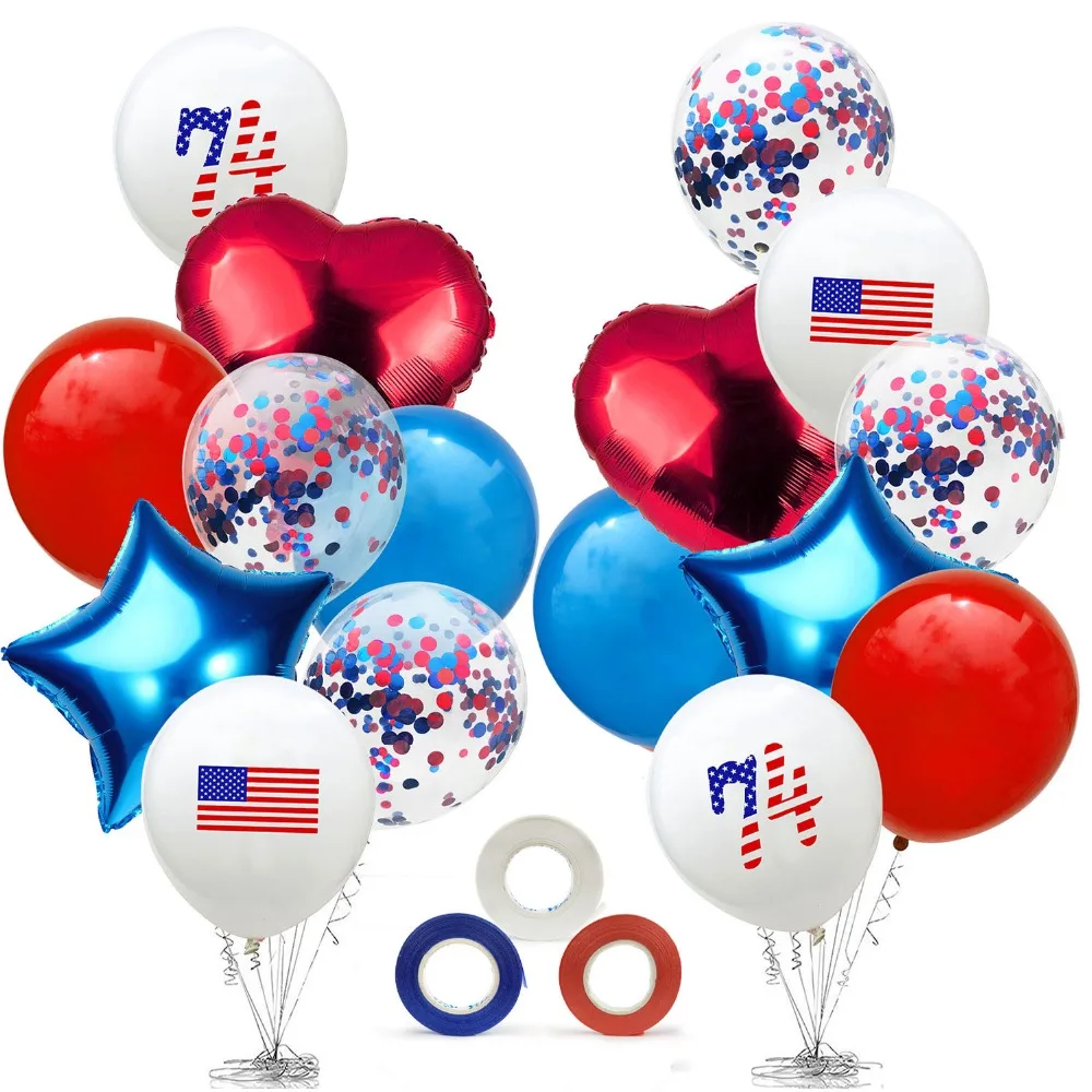 

США Air Globos День Независимости украшения Воздушные шары 4 июля годовщина патриотический блесток воздушный шар для внутреннего наружного дек...