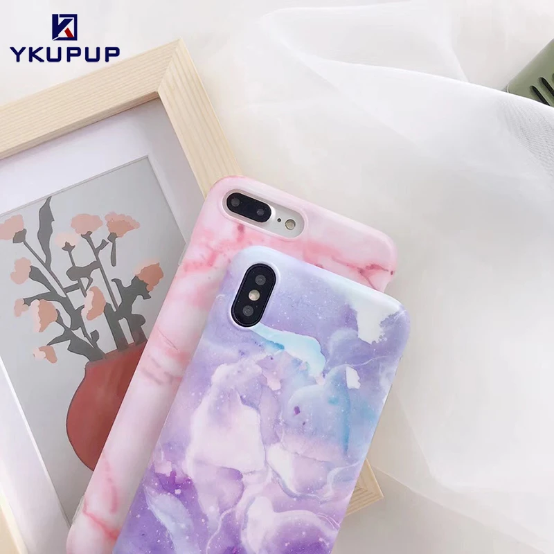 Ykupup моды сращивания розовый телефонные чехлы под мрамор для iphone x чехол 6s 8 7 plus