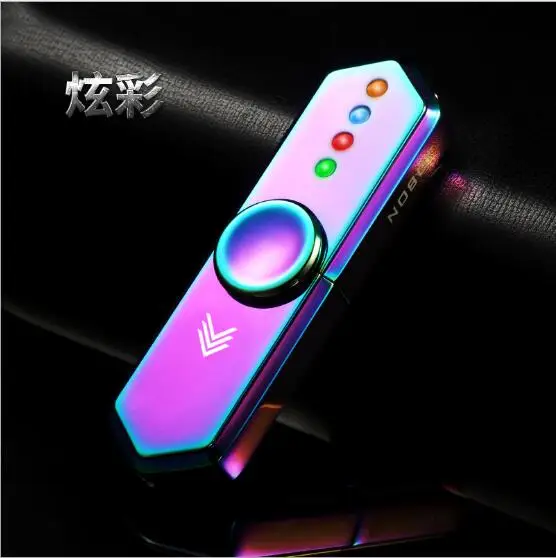 JOBON ручной Спиннер электрическая зажигалка с подключением к USB Креативный модный мужской подарок посылка Замена провода много цветов - Цвет: Многоцветный