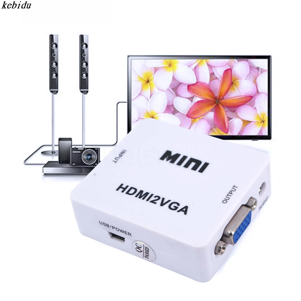 Мини адаптер kebidu 1080P с аудиокабелем для ПК ноутбука к HDTV проектору HDMI совместимым
