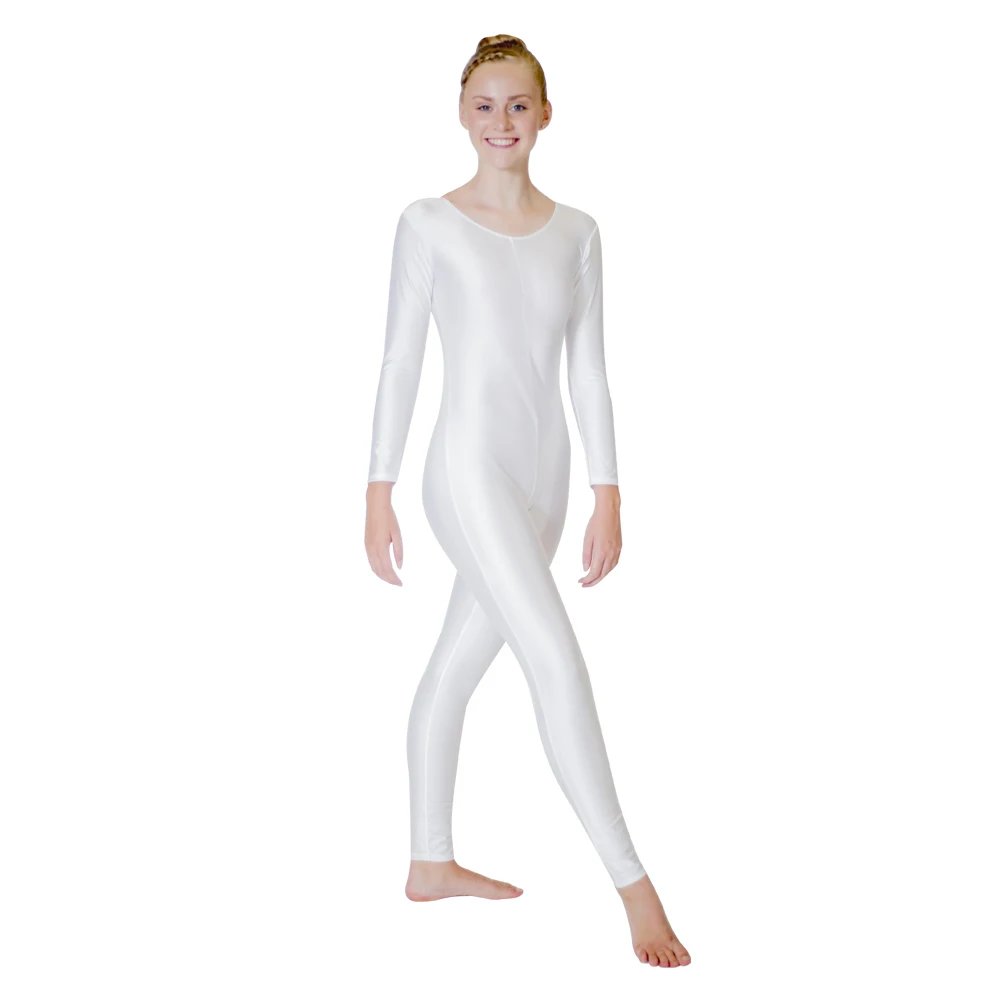 Женский костюм для гимнастики, белый блестящий костюм из лайкры с длинными рукавами для девочек и детей ясельного возраста, полный размер от AliExpress WW