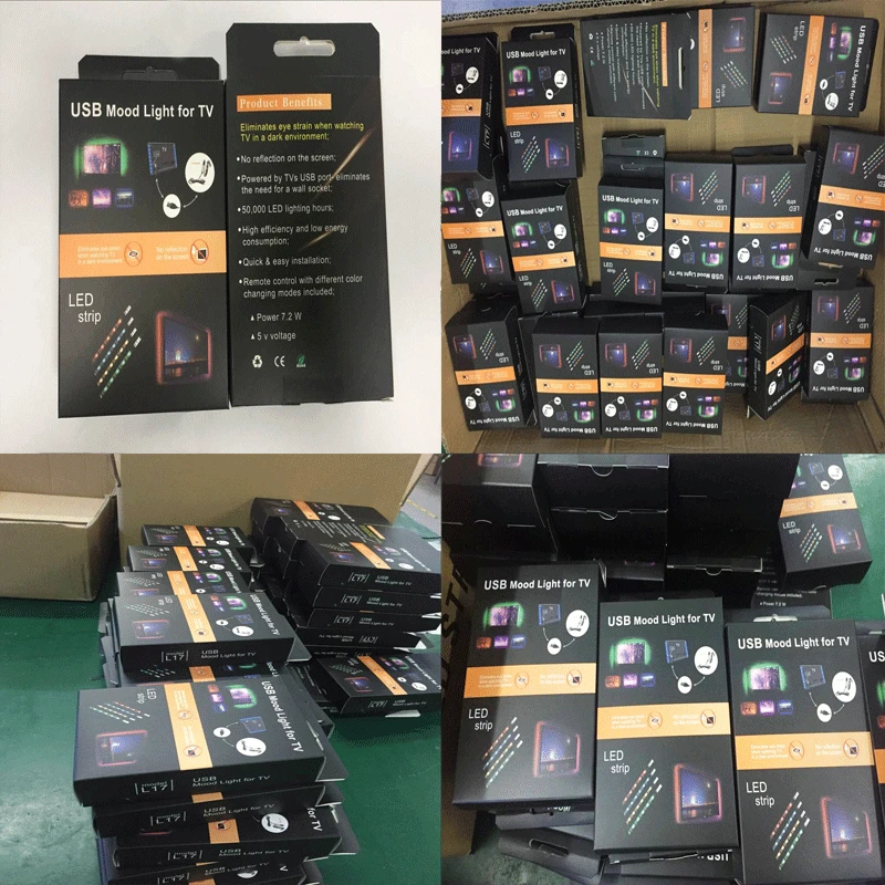 USB светодиодный фоновый светильник для телевизора 5050RGB ТВ задний светильник полоса USB скачки шасси 5 В Цвет Гибкий эпоксидный водонепроницаемый для ТВ